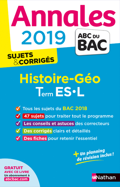 Annales Bac 2019 Histoire Géo Terminale L-ES - Corrigé