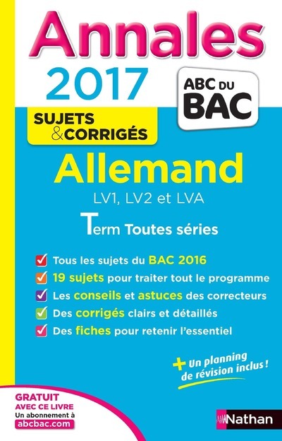 Annales Bac 2017 - Allemand toutes séries - corrigé