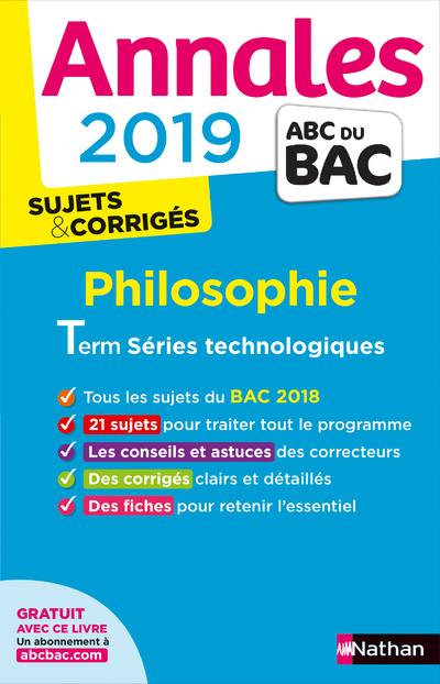 Annales bac 2019 Philo Terminale STMG - Corrigé