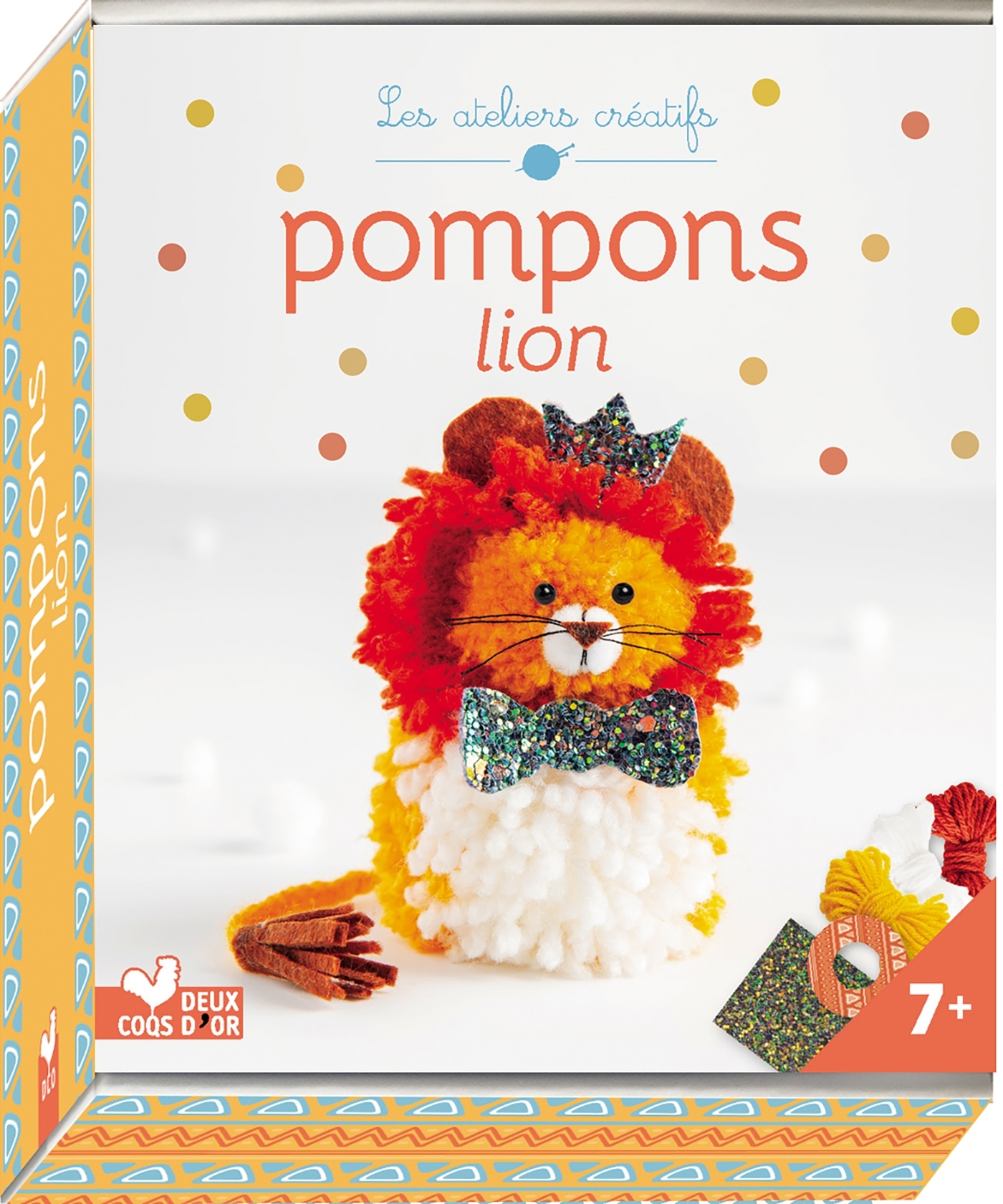 Animal pompon - lion - mini coffret avec accessoires