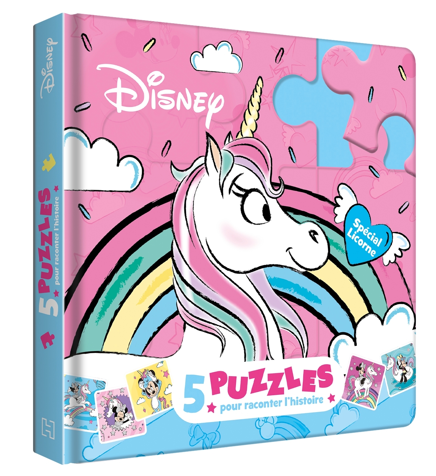 MINNIE - Mon Petit Livre Puzzle - 5 puzzles 9 pièces - Spécial licorne - Disney