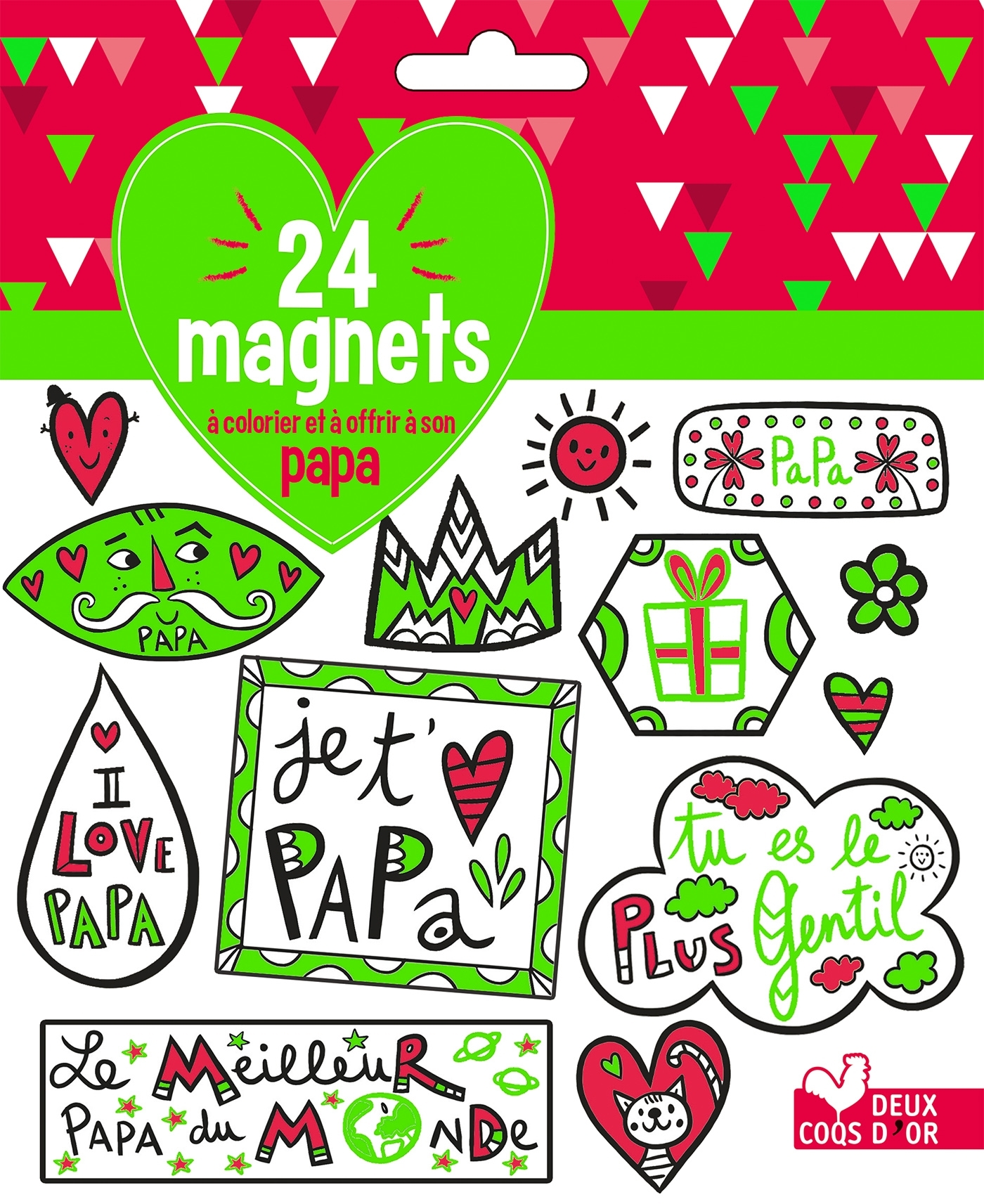 24 magnets à colorier et à offrir à son papa