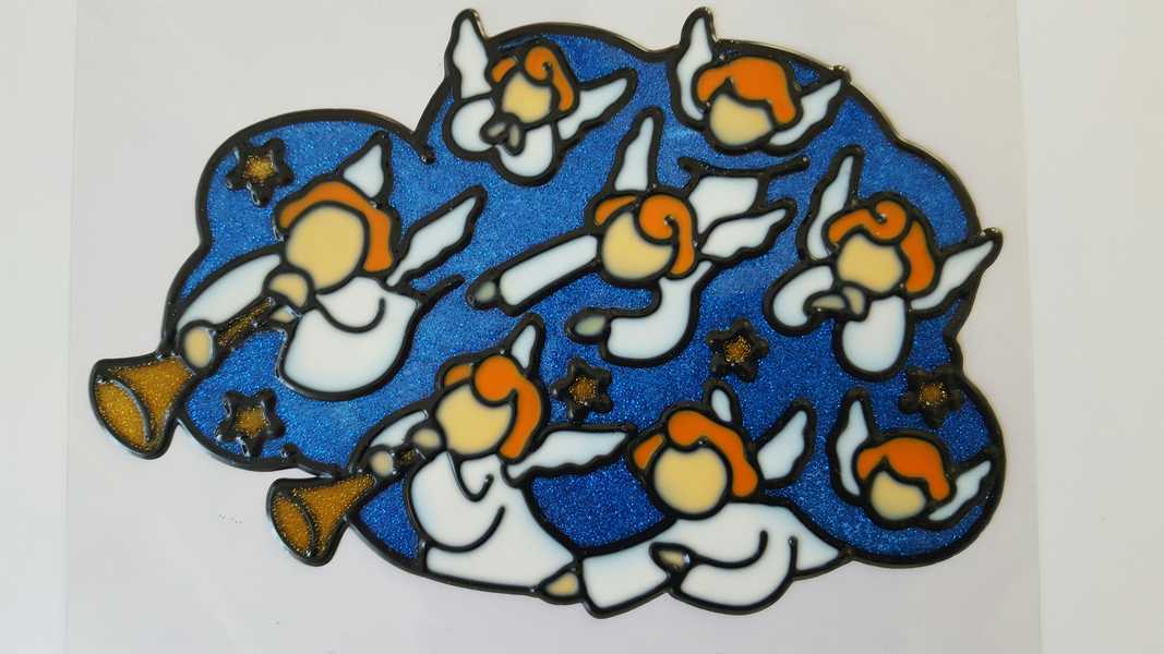 Vitrophanie de Noël - La nuée d'Anges