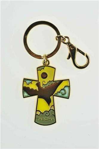 Porte-clef Esprit Saint jaune/bleu