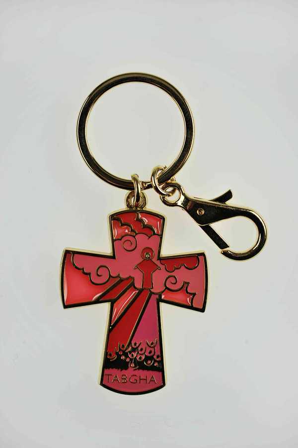 Porte-clefs Christ Lumière du monde rose