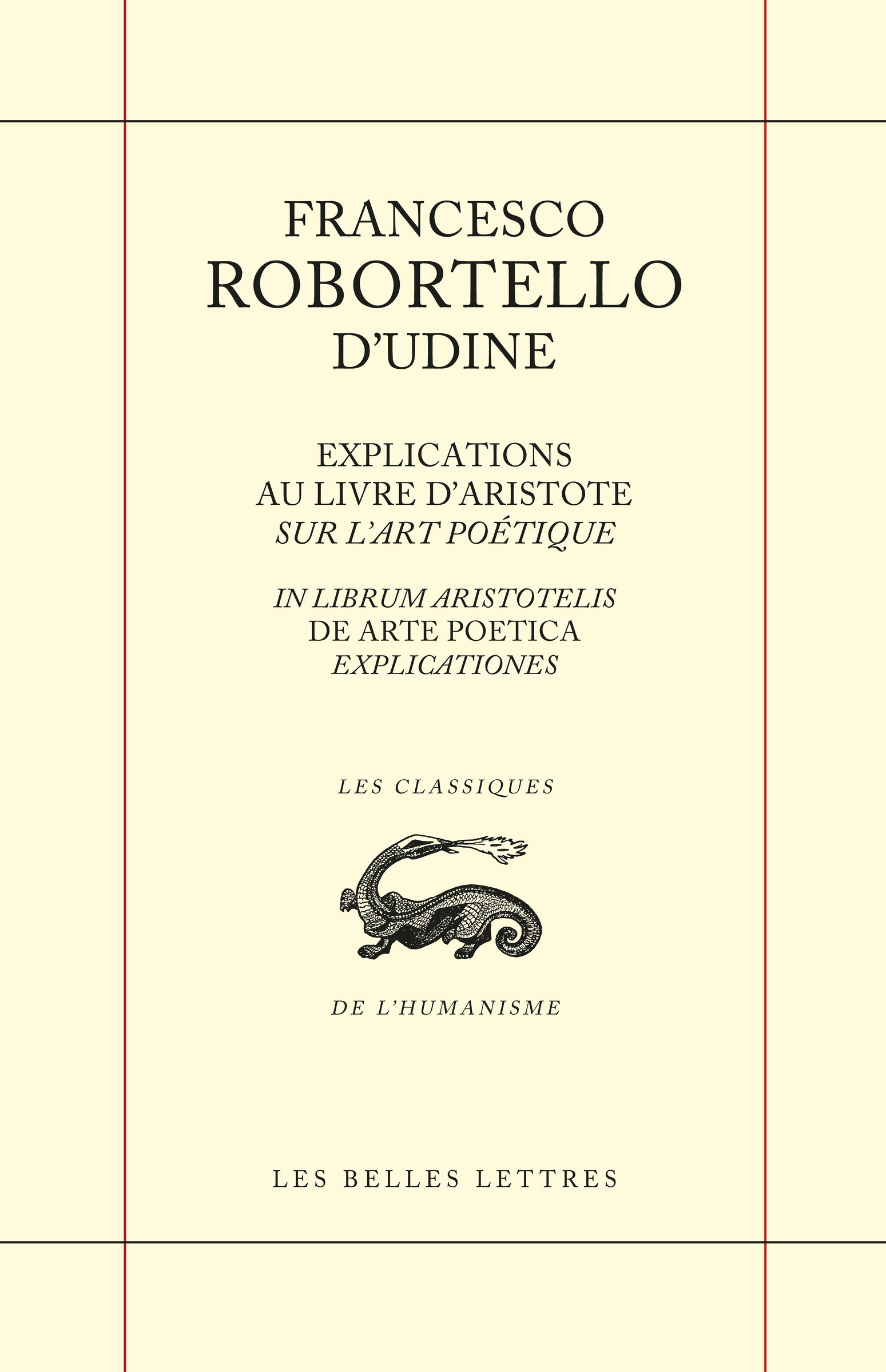 Explications au livre d'Aristote sur l'Art poétique