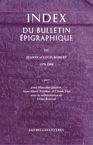 Index du bulletin épigraphique