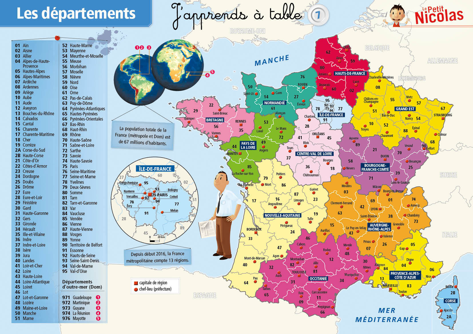 FLEUVES ET RELIEFS/LES DEPARTEMENTS