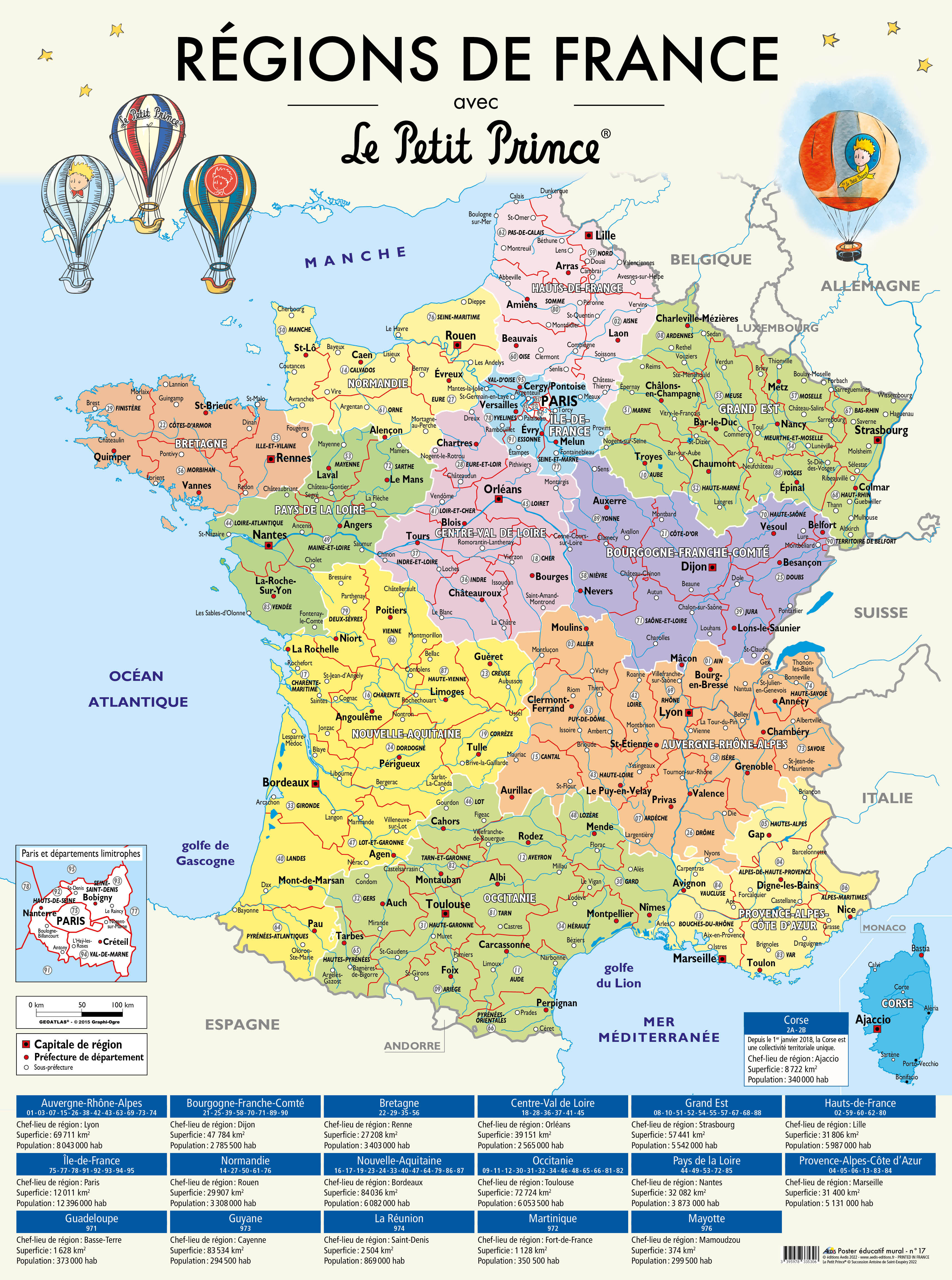 REGIONS DE FRANCE AVEC LE PETIT PRINCE