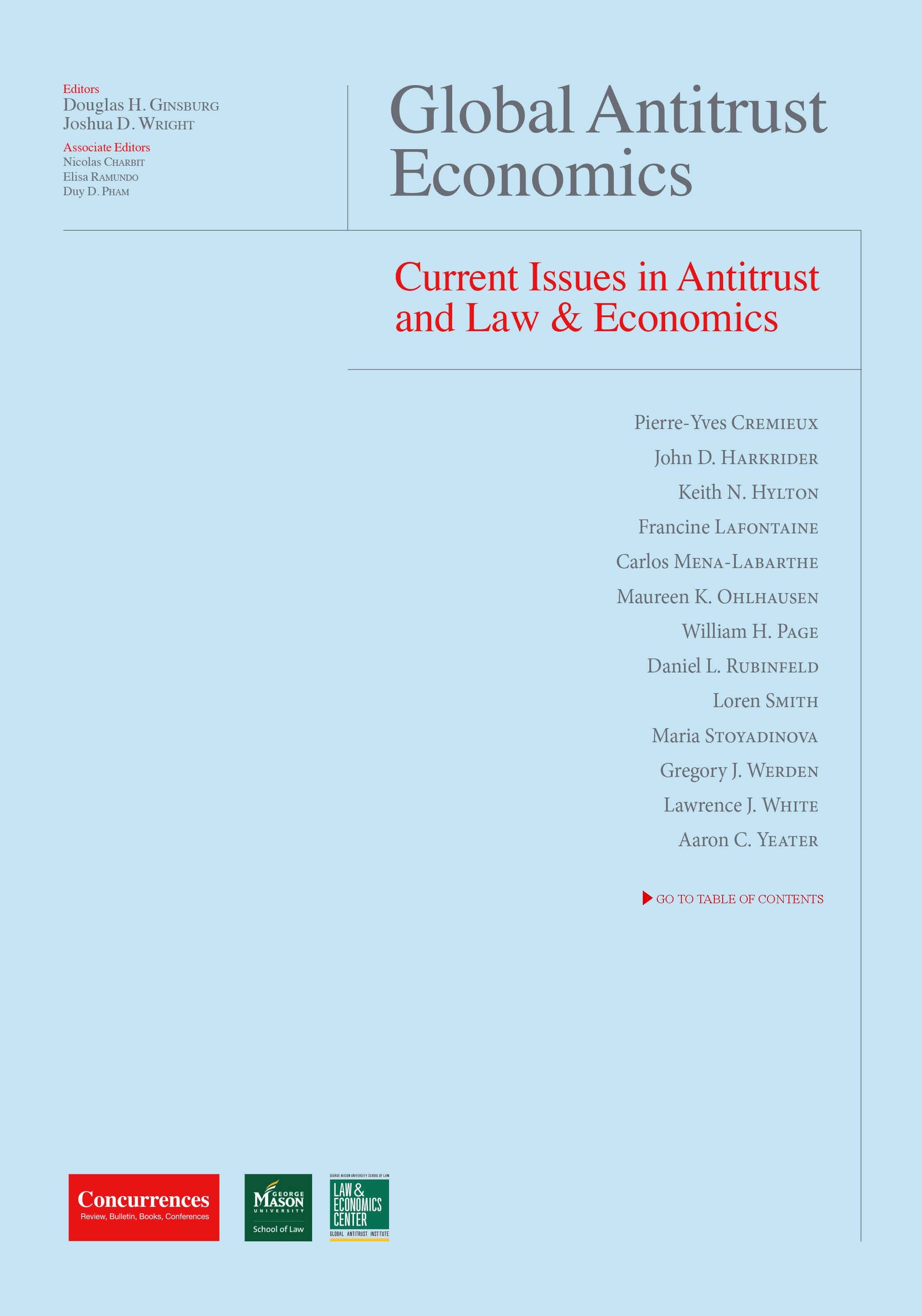 Global Antitrust Economics - Issues in Antitrust and Law & Economics