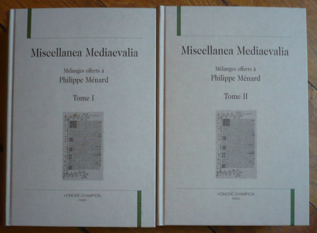 Miscellanea mediaevalia - mélanges offerts à Philippe Ménard. Pack en 2 volumes