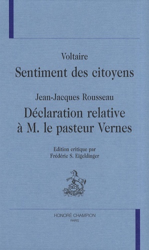 Sentiment des citoyens - Déclaration  relative à M. le pasteur Vernes