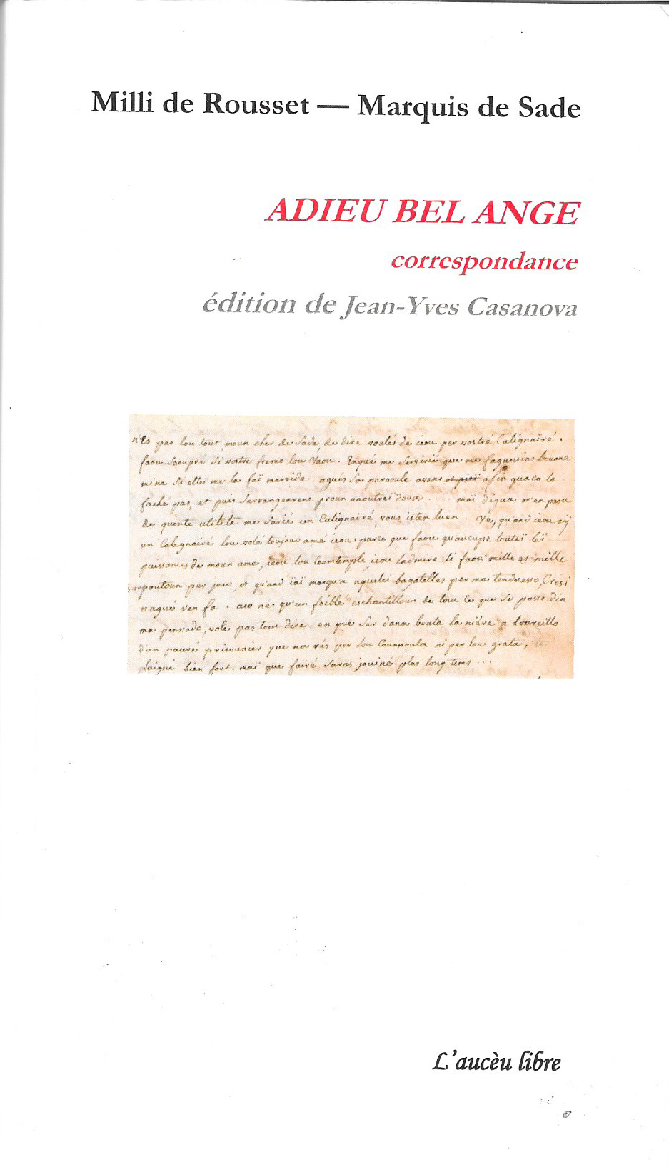 ADIEU BEL ANGE