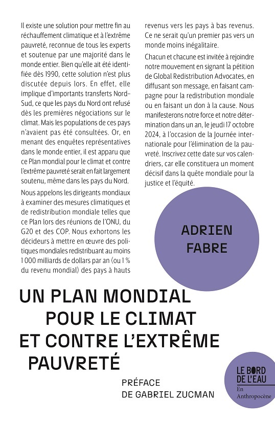 Un Plan mondial pour le climat et contre l'extrême pauvreté