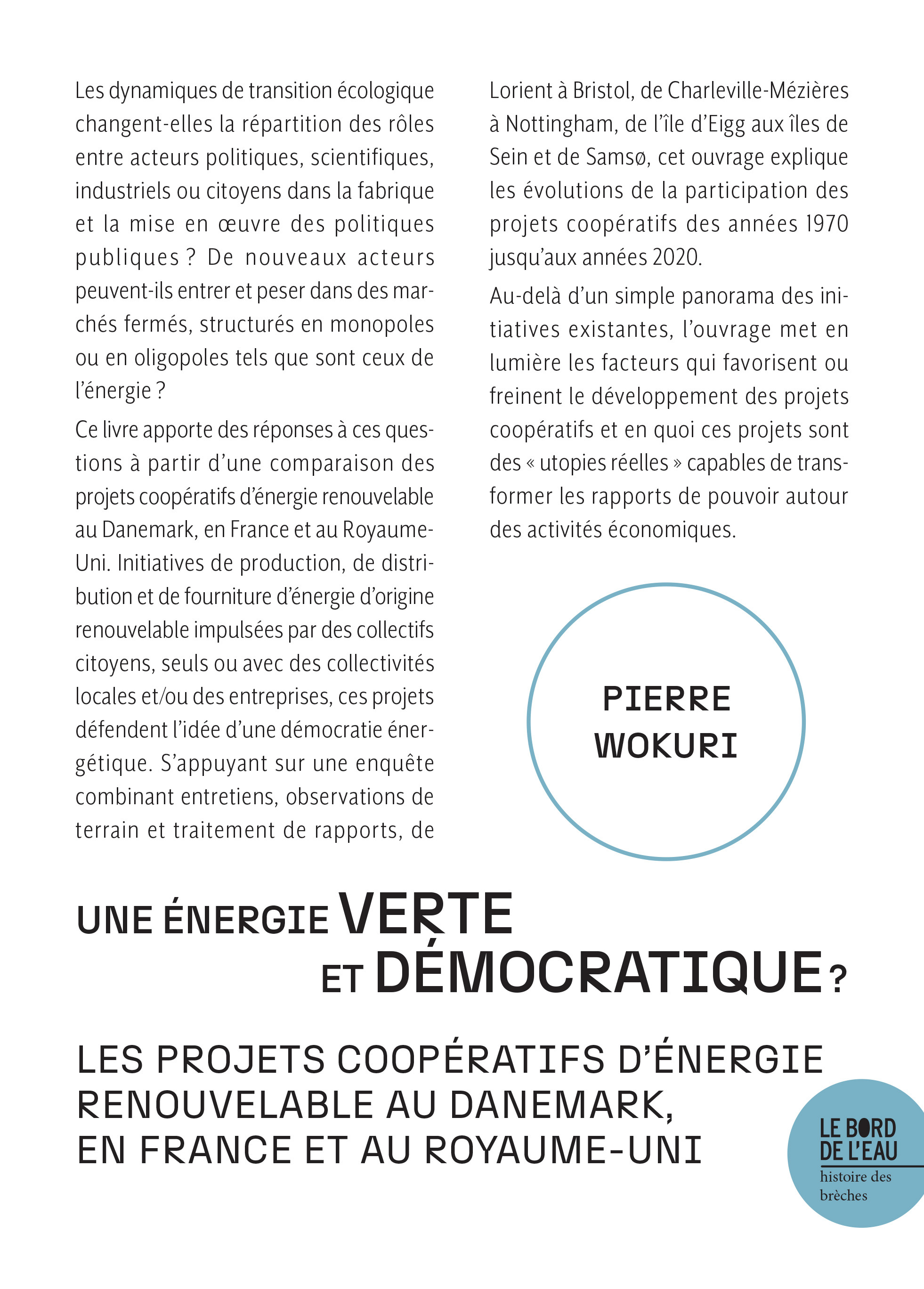 Une énergie verte et démocratique ?