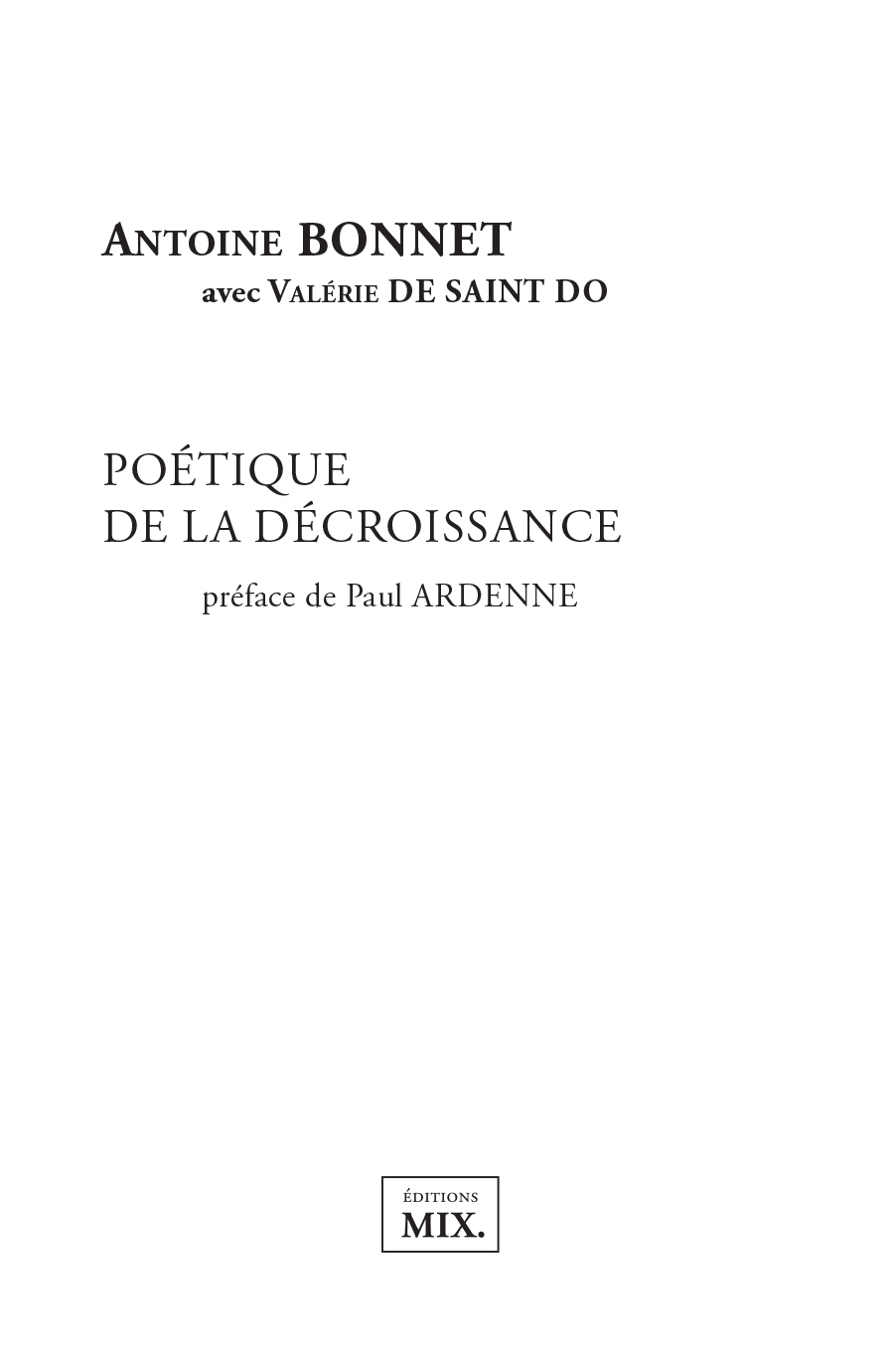 Poétique de la décroissance