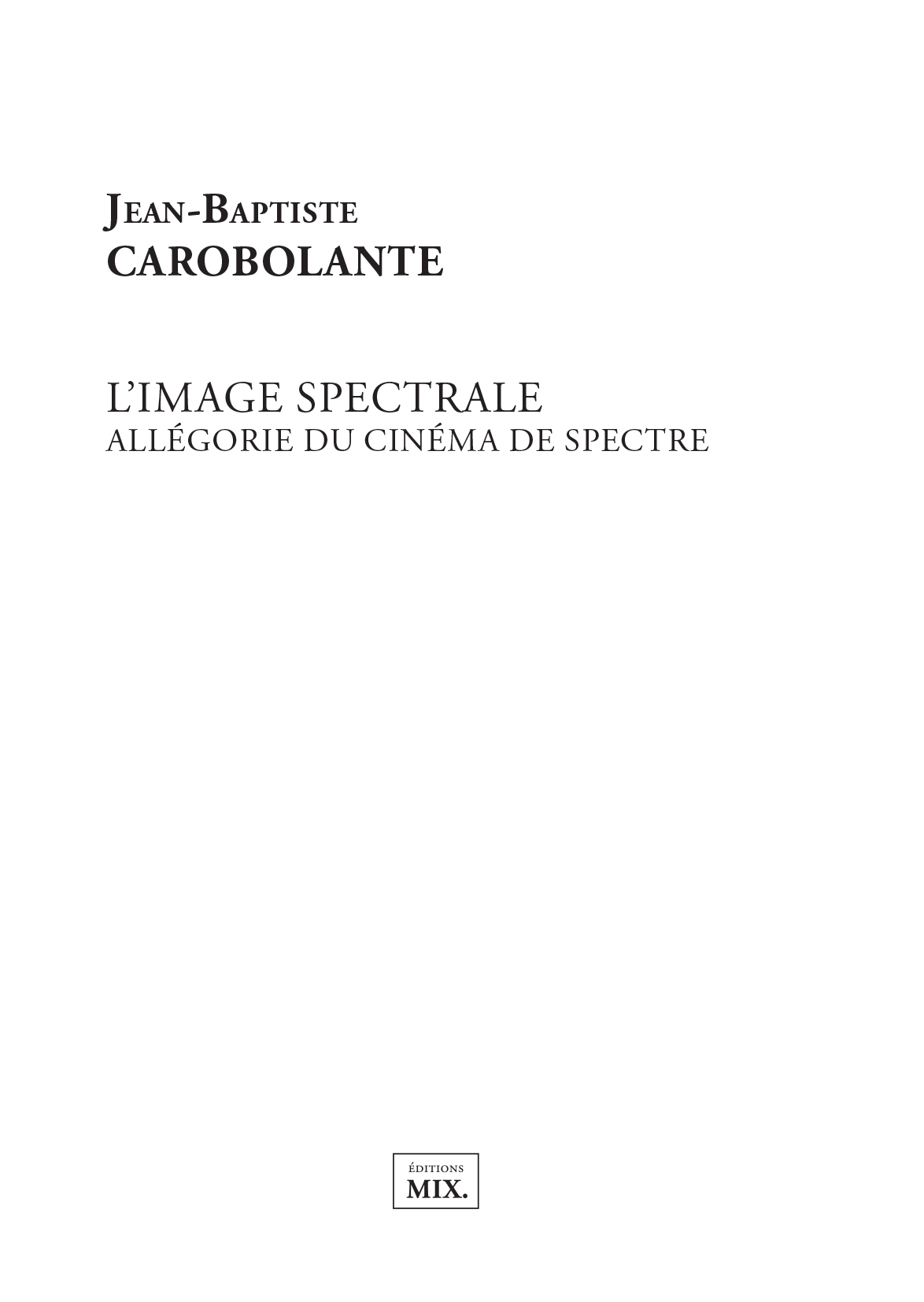L'image spectrale