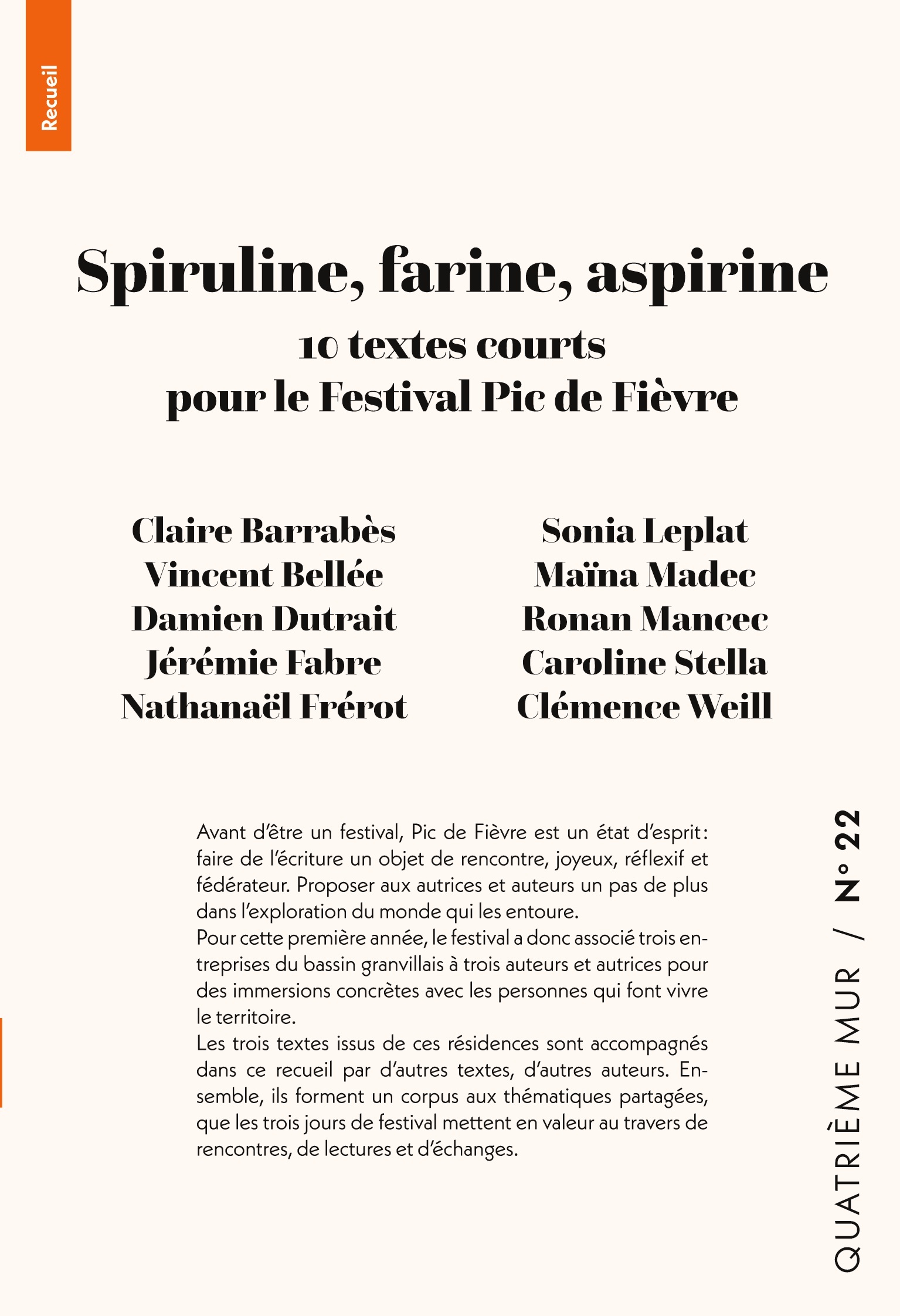 Spiruline, farine, aspirine