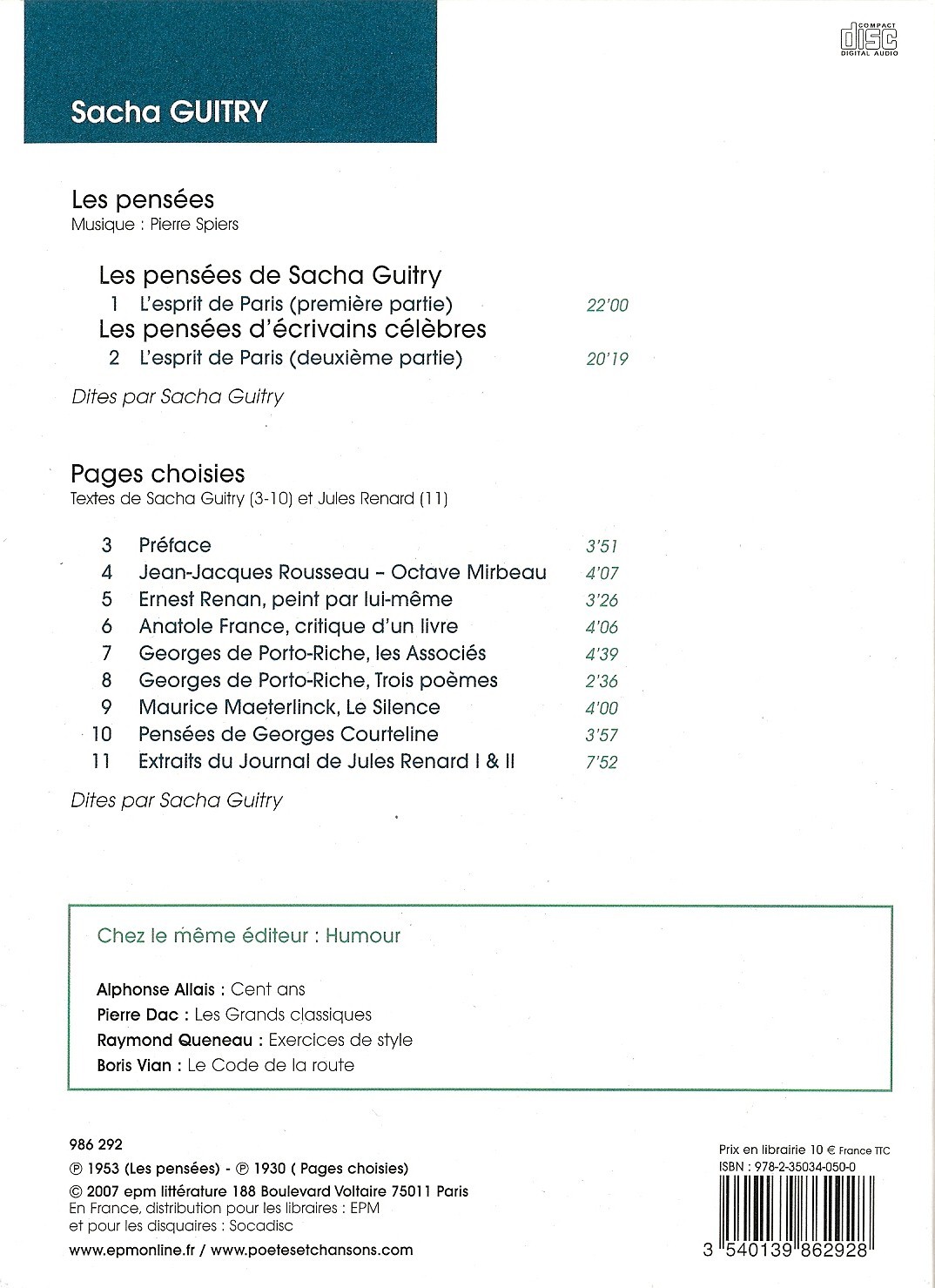 N'ecoutez pas mesdames, le mot de cambronne, les femmes et l'amour SACHA GUITRY