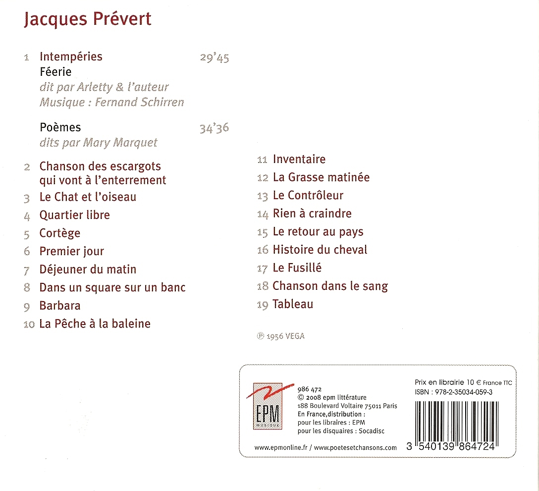 INTEMPERIES ( FEERIE)