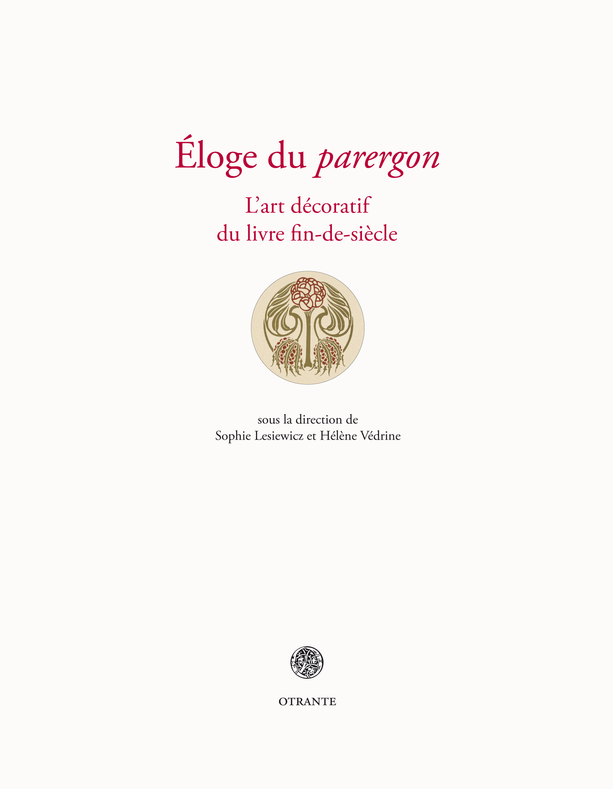 Éloge du "parergon"