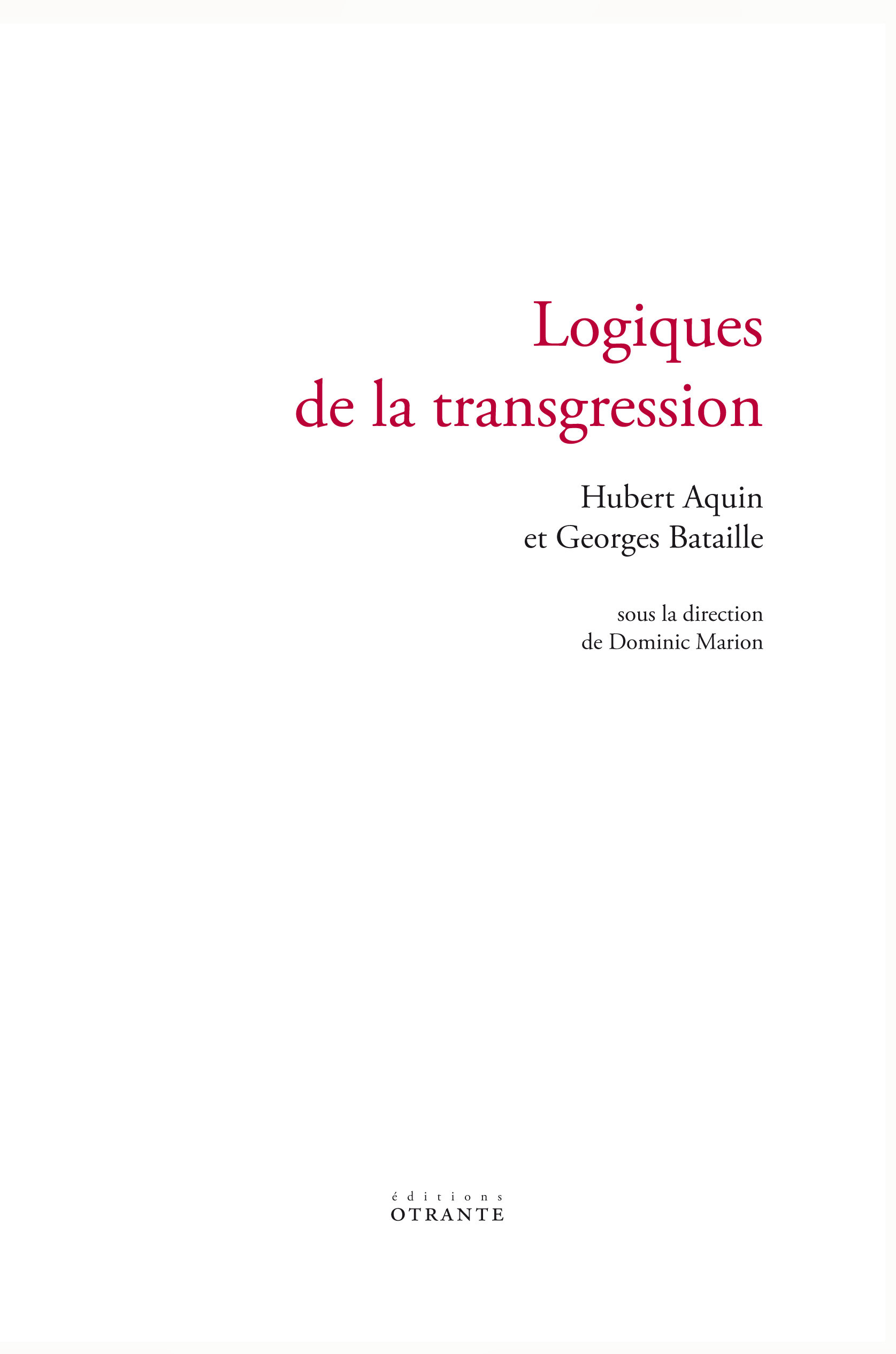 Logiques de la transgression