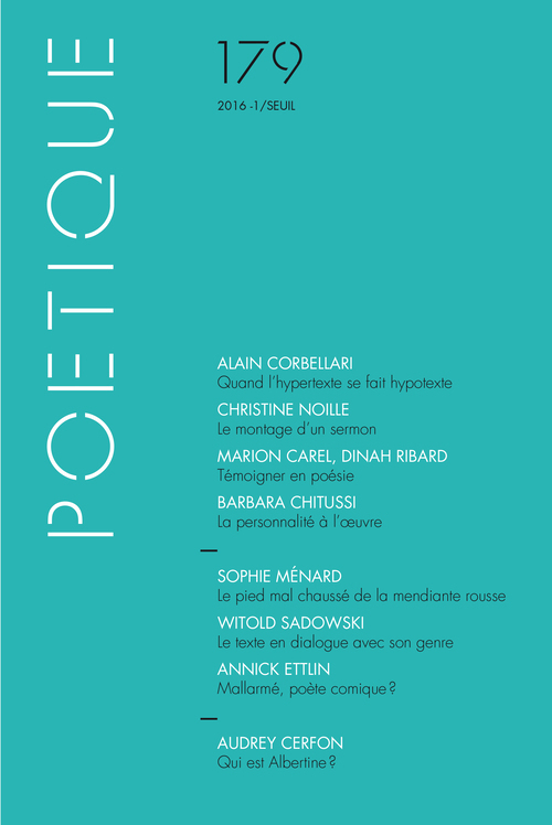 Poétique, n° 179