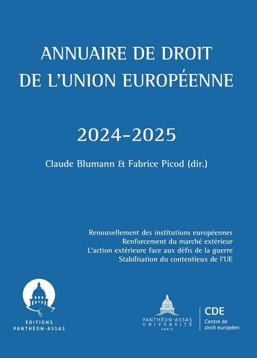 Annuaire de droit de l'Union européenne 2024-2025