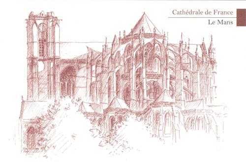 Lot de 5 cartes Cathédrale de France - Le Mans