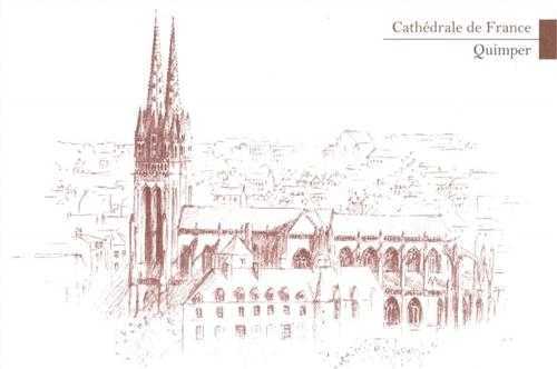 Lot de 5 cartes Cathédrale de France - Quimper