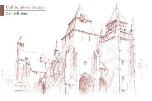 Lot de 5 cartes Cathédrale de France - Saint-Brieuc
