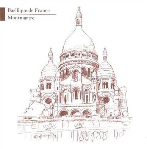 Lot de 5 cartes Basilique de France - Montmartre