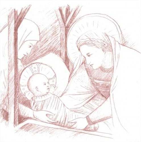 Cartes de la Nativité de Giotto - Pack de 5