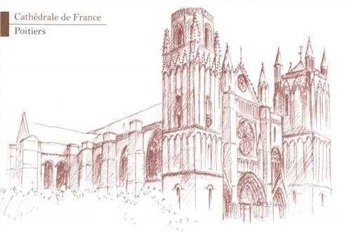 Lot de 5 cartes Cathédrale de France - Poitiers