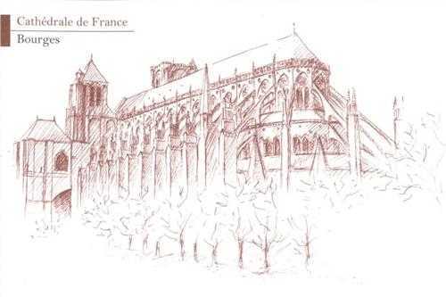 Lot de 5 cartes Cathédrale de France - Bourges