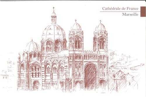 Lot de 5 cartes Cathédrale de France - Marseille