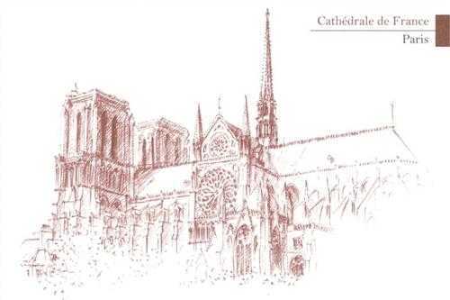 Lot de 5 cartes Cathédrale de France - Paris