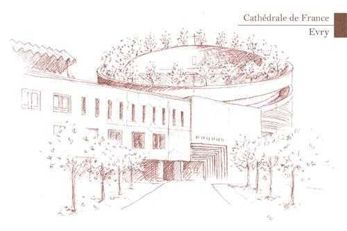 Lot de 5 cartes Cathédrale de France - Evry