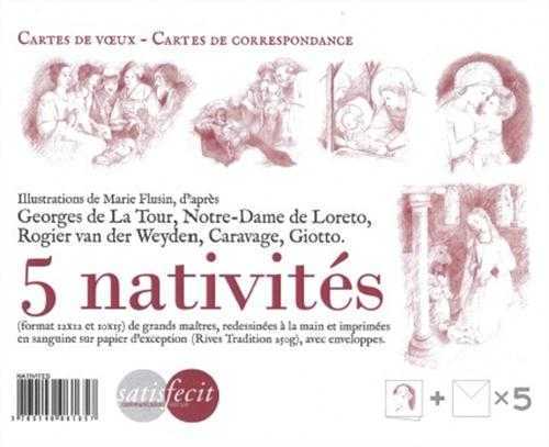 Cartes Assortiment des 5 cartes de la Nativité