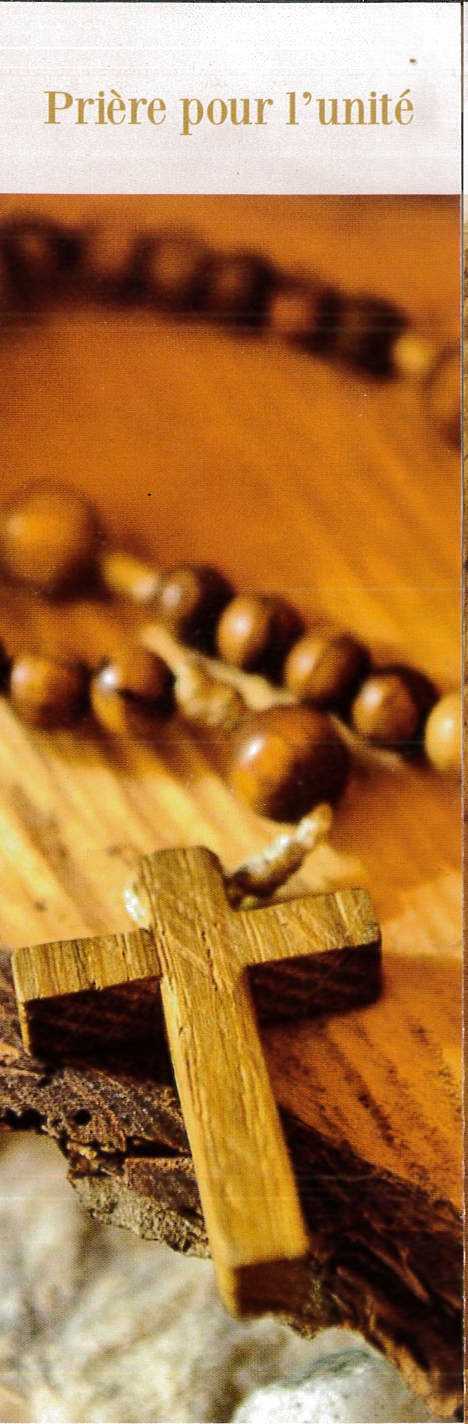 Signet Prière pour l'unité  - Lot de 10 - Collection 24 prières