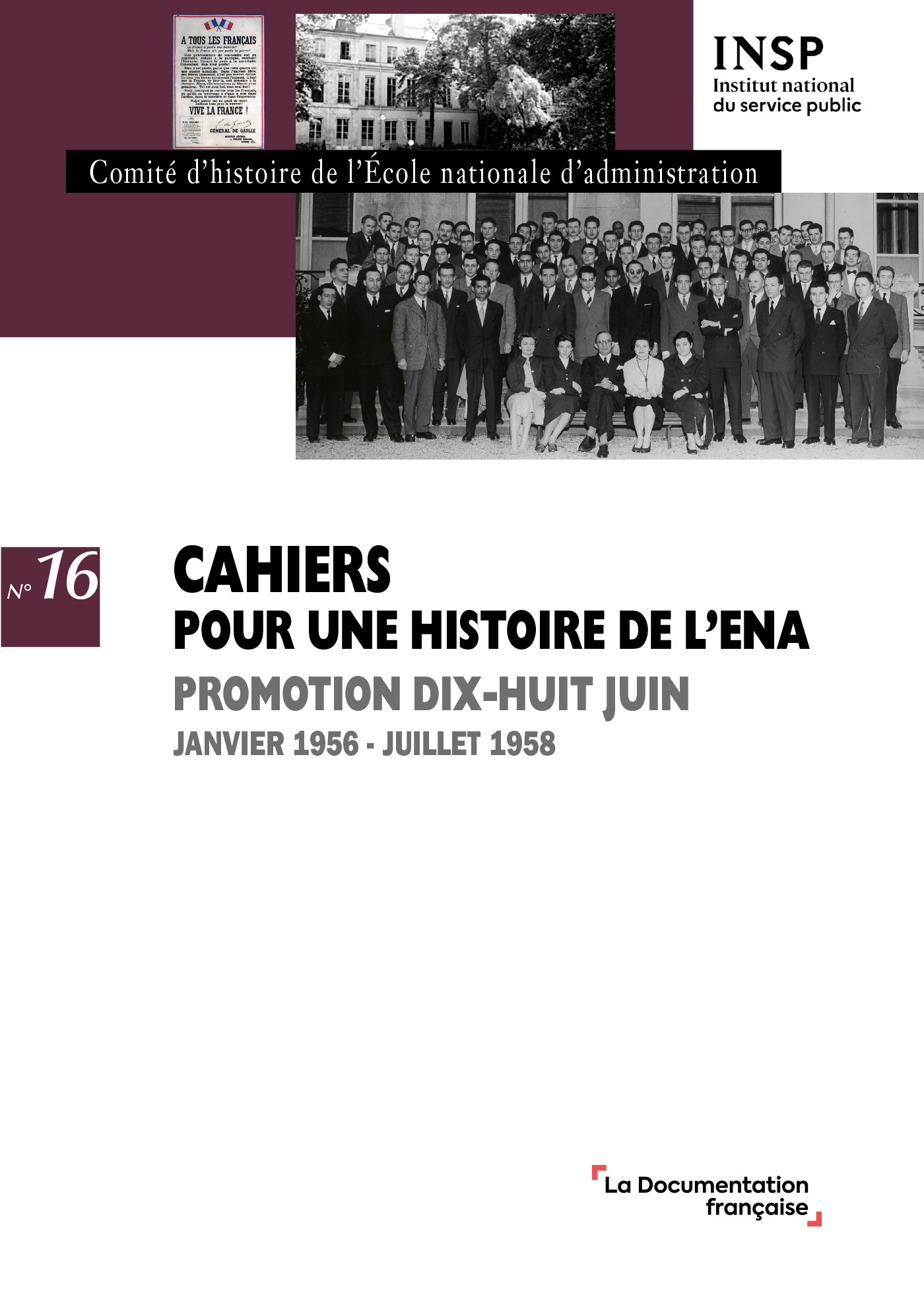 N°16 Cahiers pour une histoire de L'Ena 