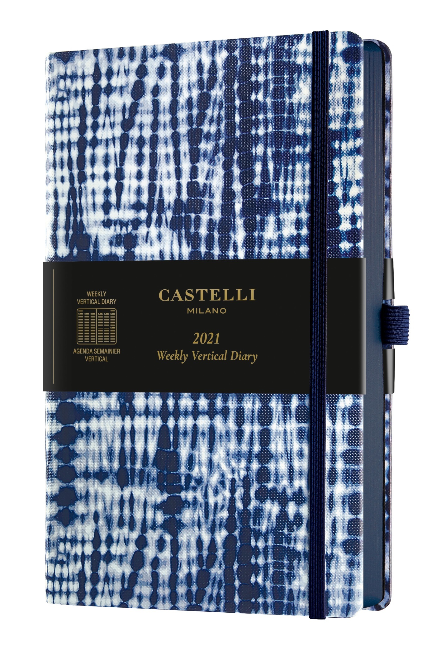 Agenda 2021 semainier vertical grand format Shibori jute