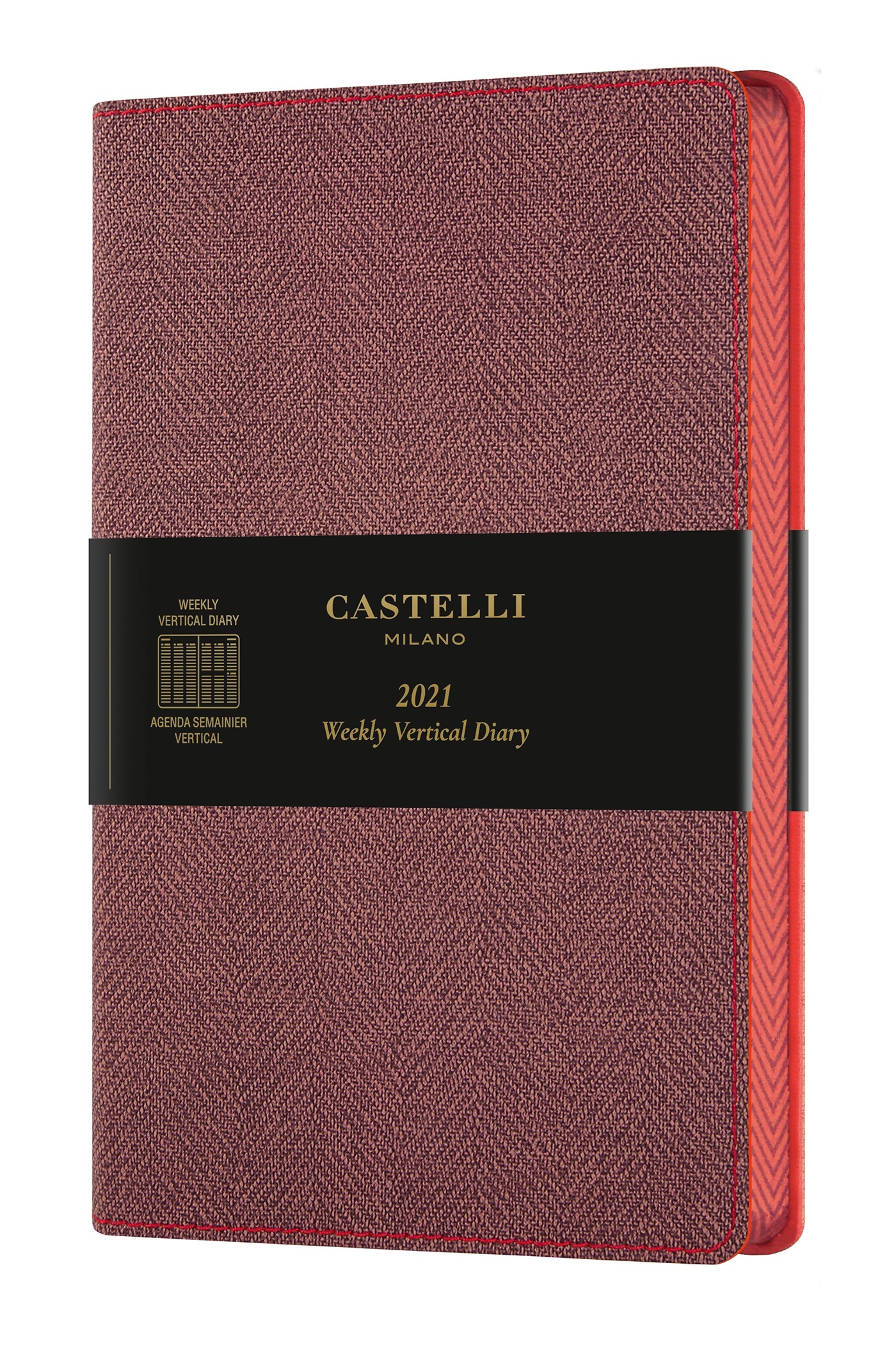 Agenda 2021 semainier vertical grand format Harris Red