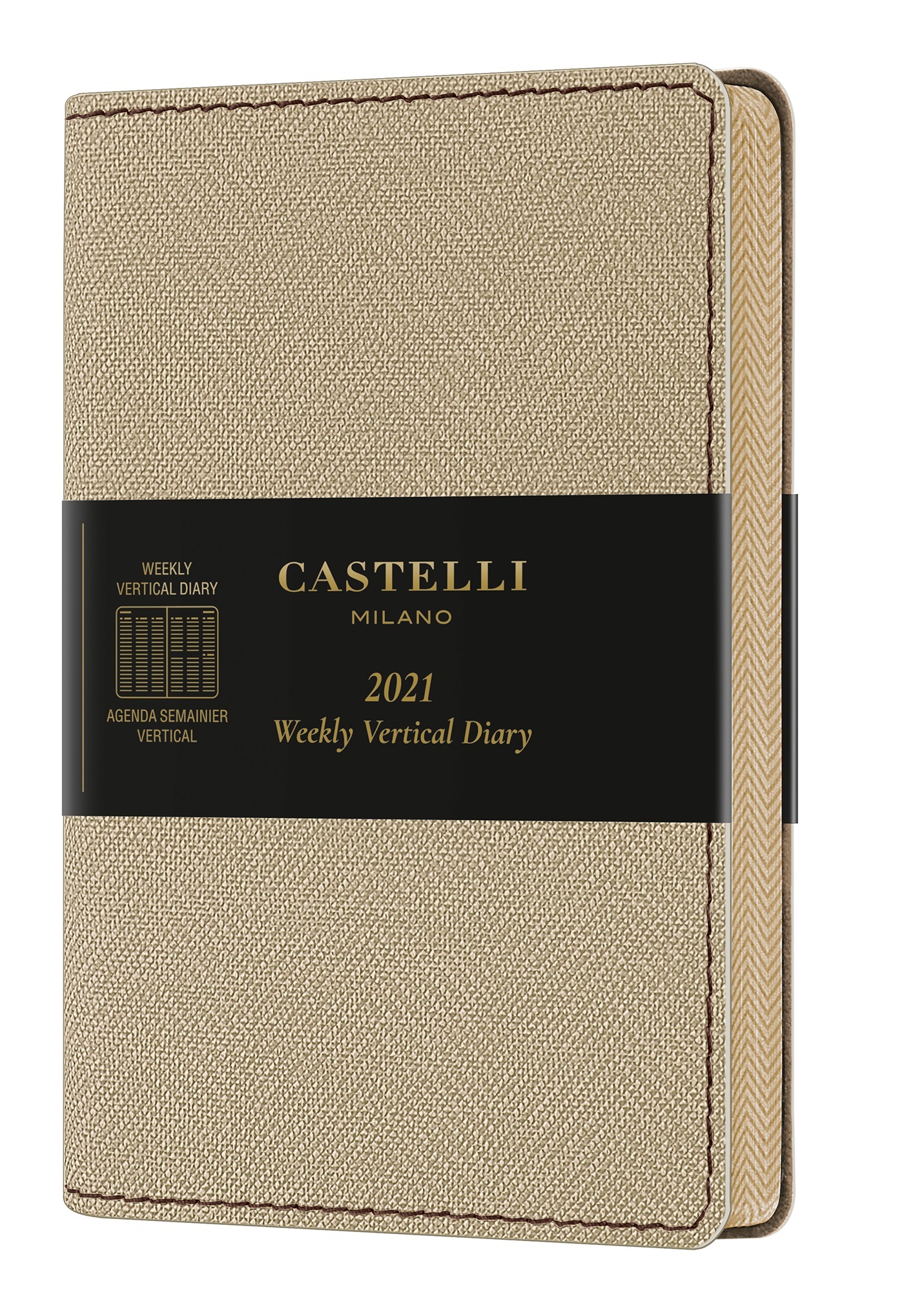 Agenda 2021 semainier vertical poche Harris sable