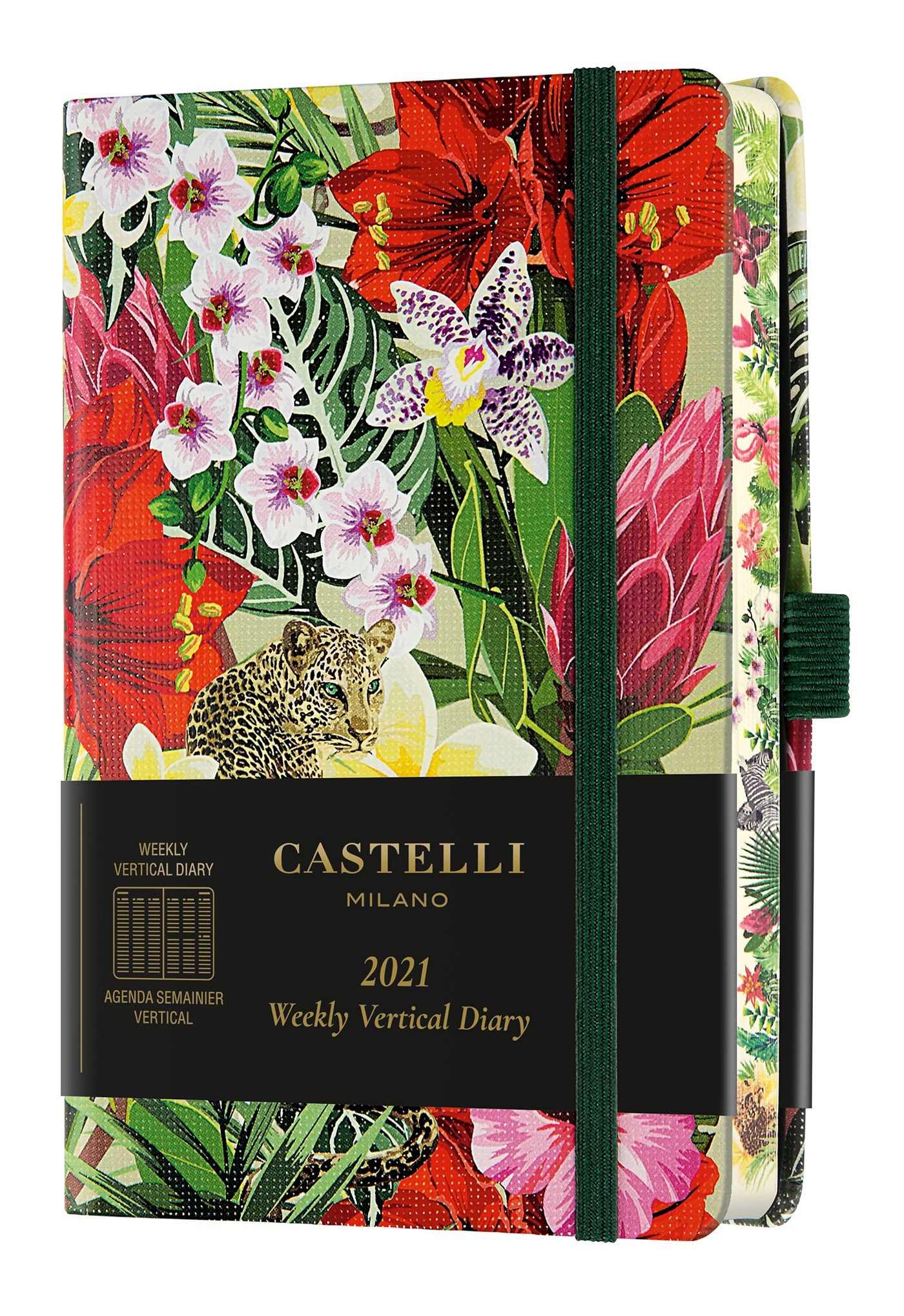 Agenda 2021 semainier vertical poche Eden leopard