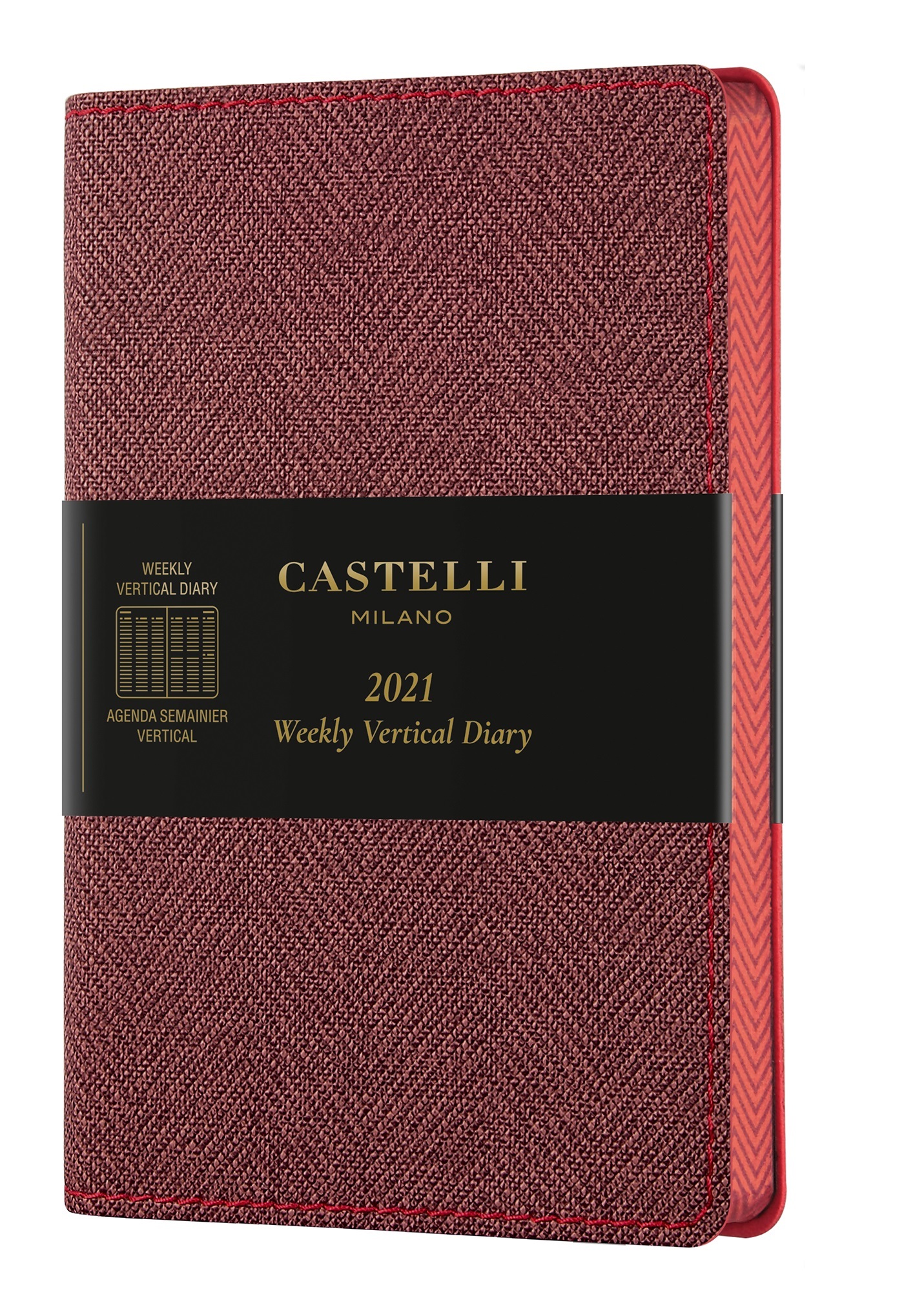 Agenda 2021 semainier vertical poche Harris Red