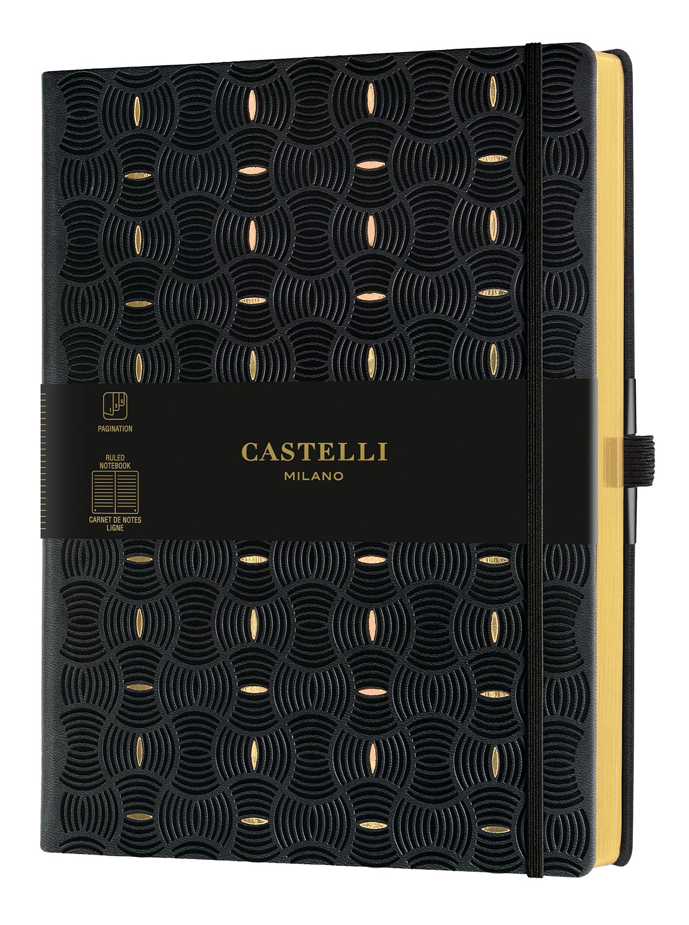 Carnet C&G très grand format ligne grain riz gold