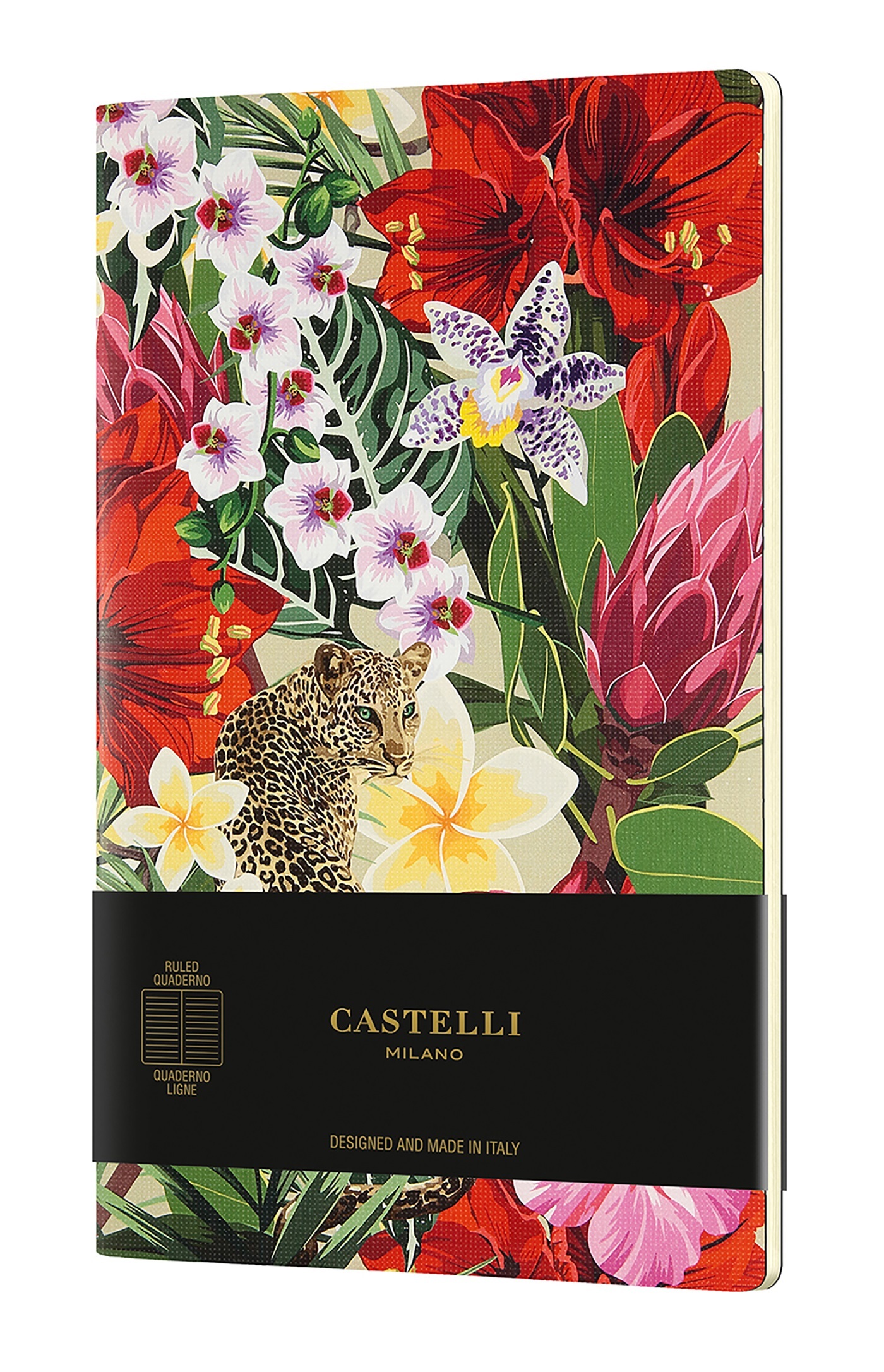 Cahier Quaderno Eden Grand format ligné Léopard
