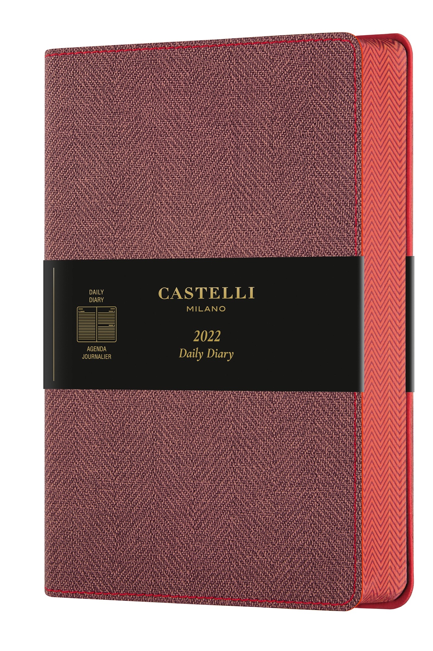Agenda 2022 journalier grand format Harris maple red