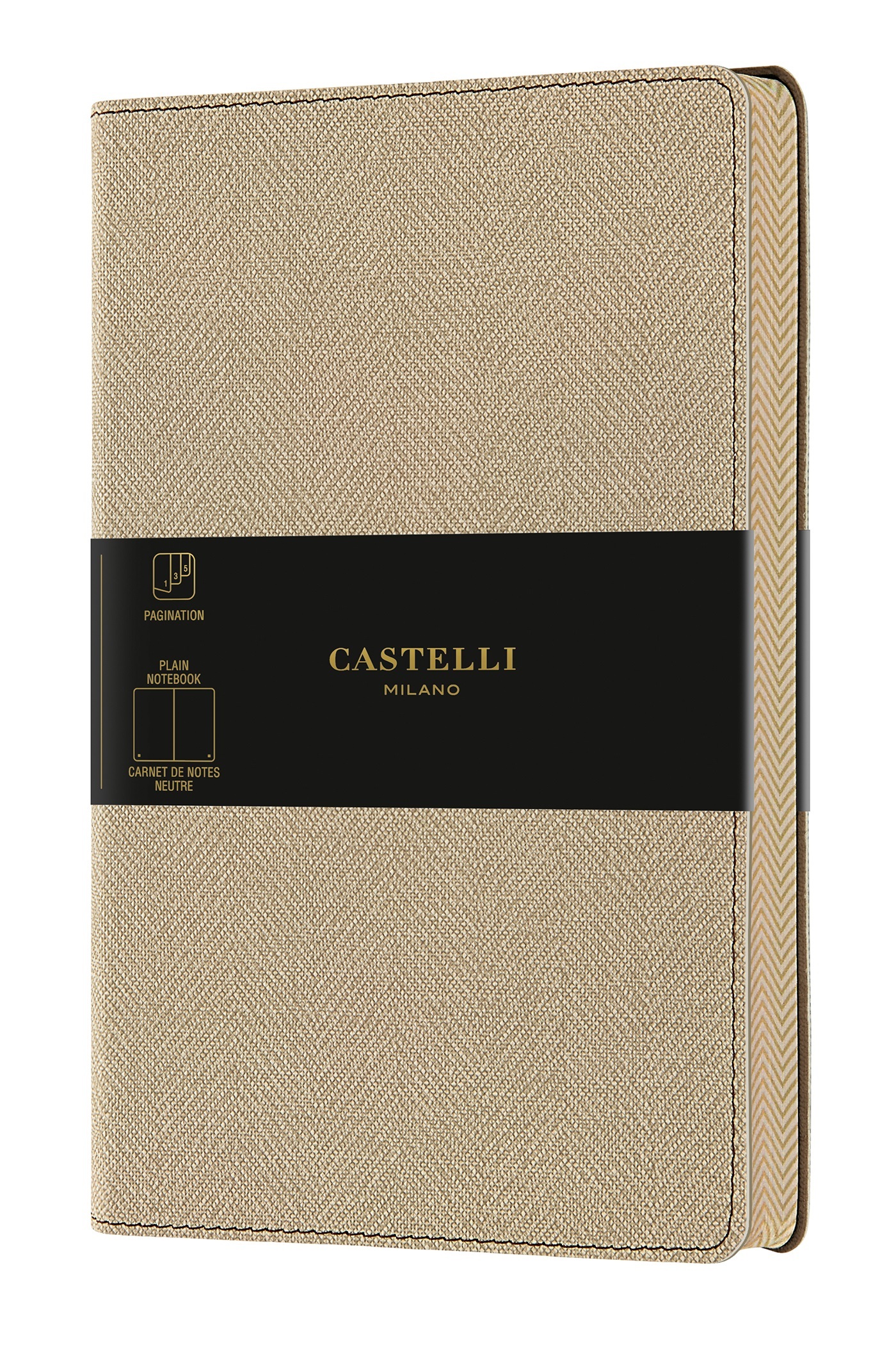 Carnet Harris poche uni sable